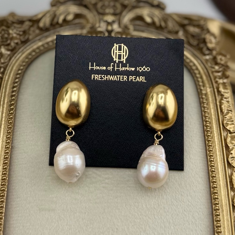 House of Harlow 1960 Freshwater Pearl Drop Earrings - Picture 5 of 10